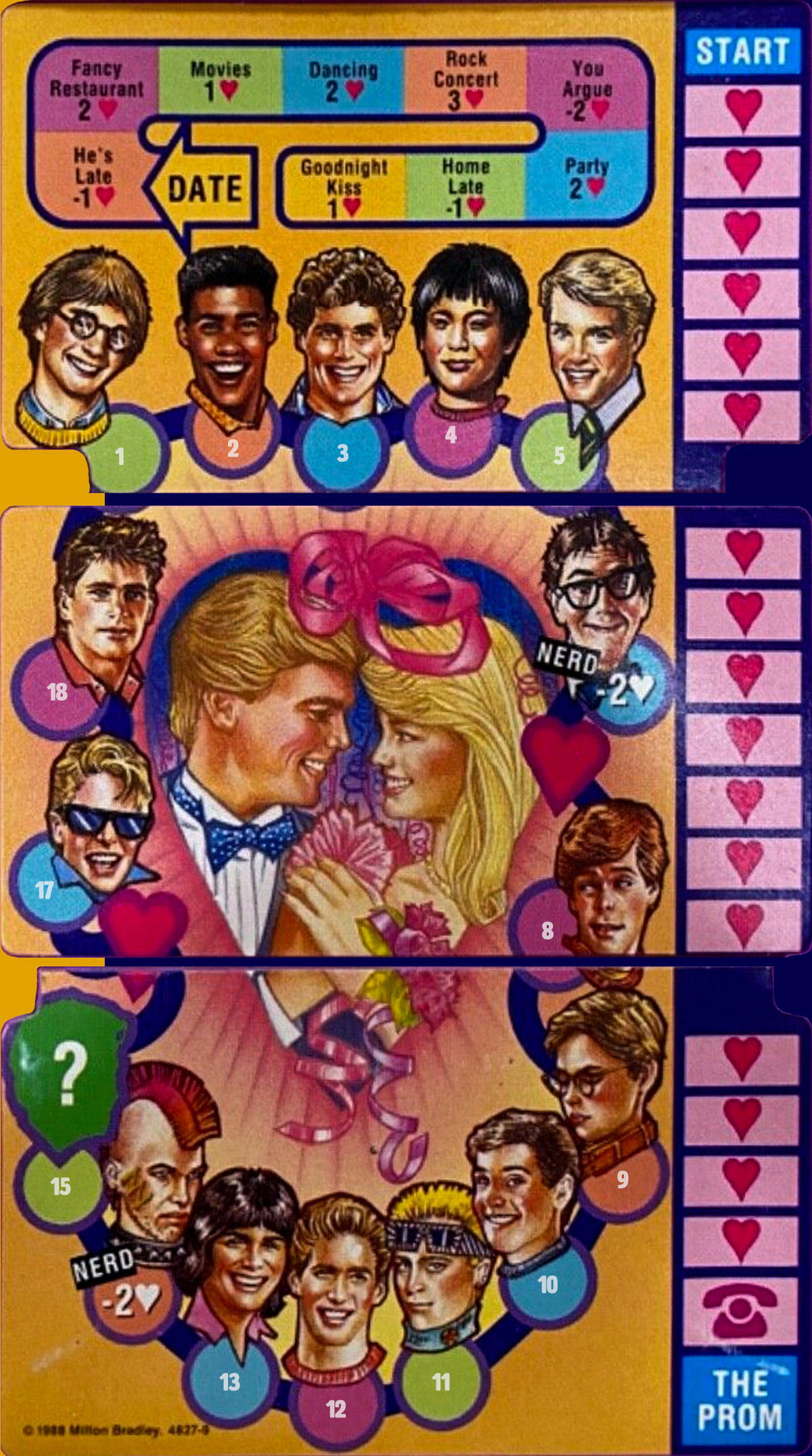 Prom Date game board