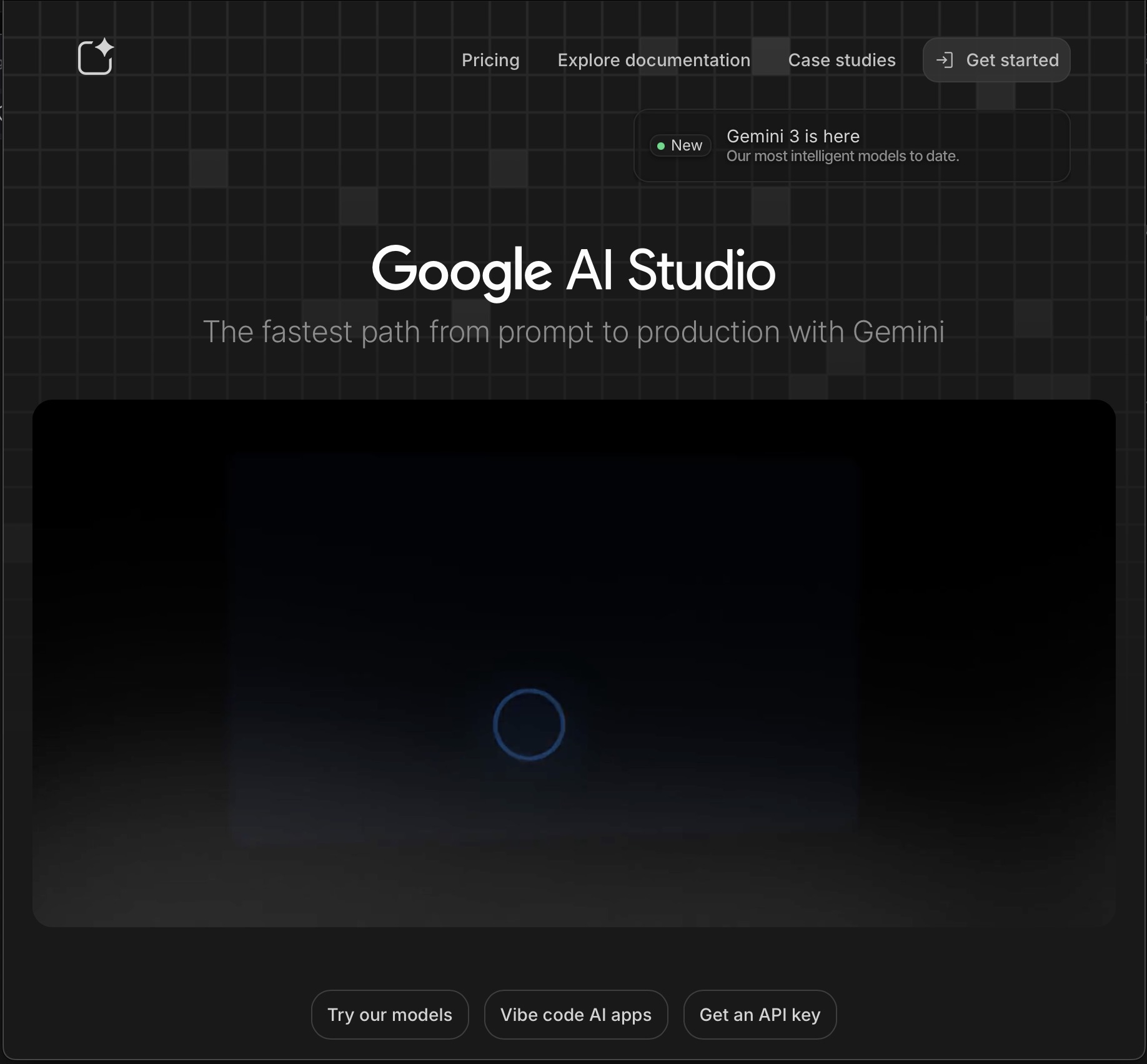 Google AI Studio Homepage