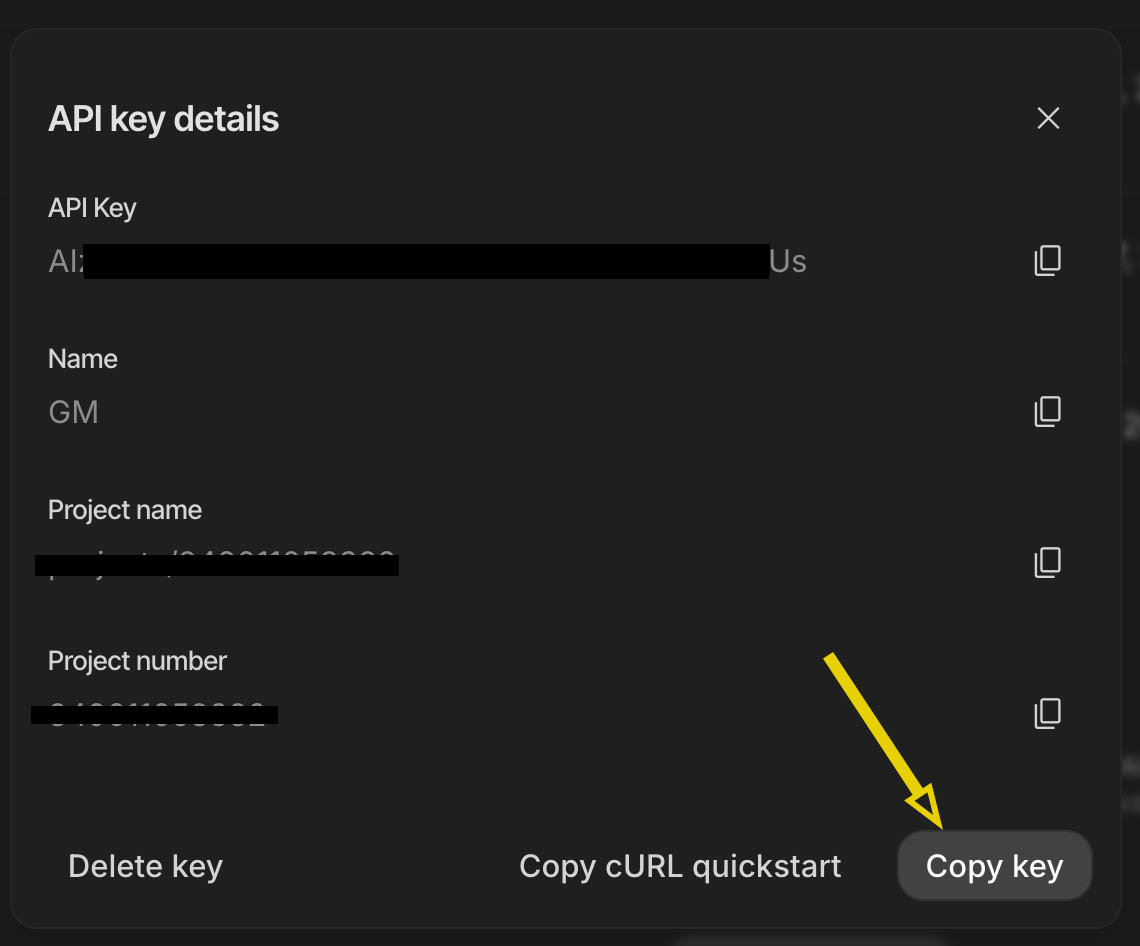 Copy API Key Button