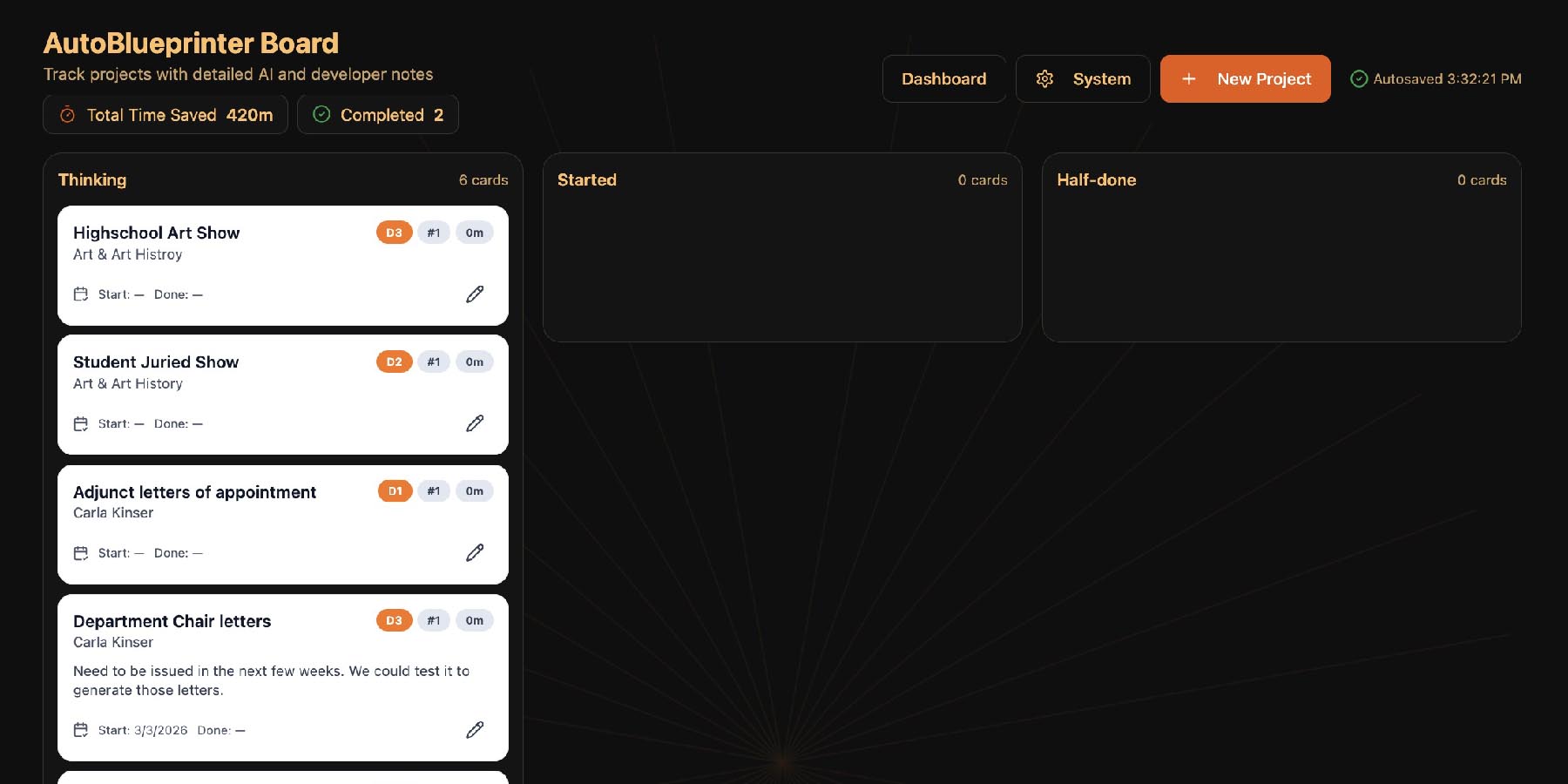AutoBluprinter Board