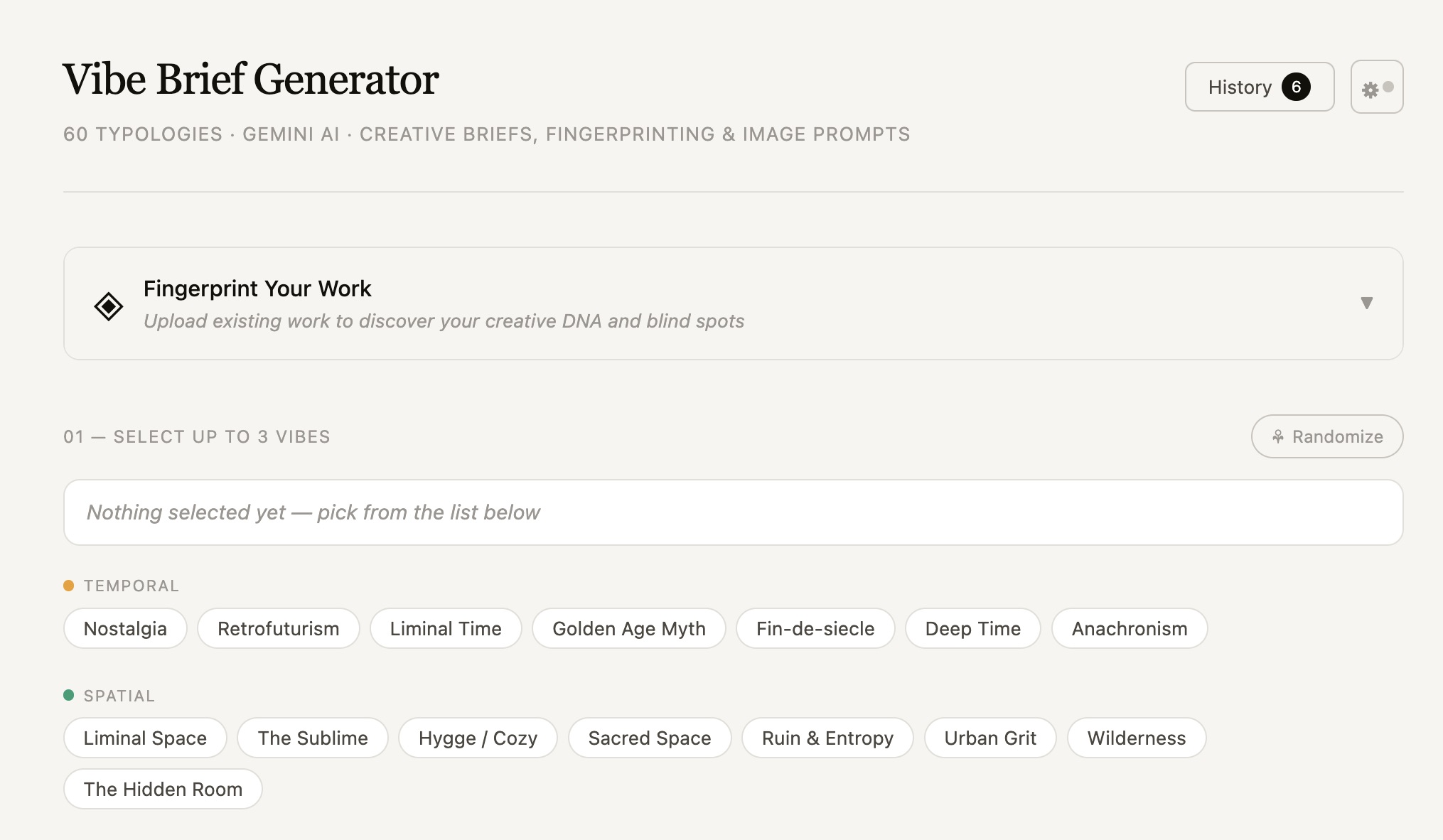 Vibe Brief Generator