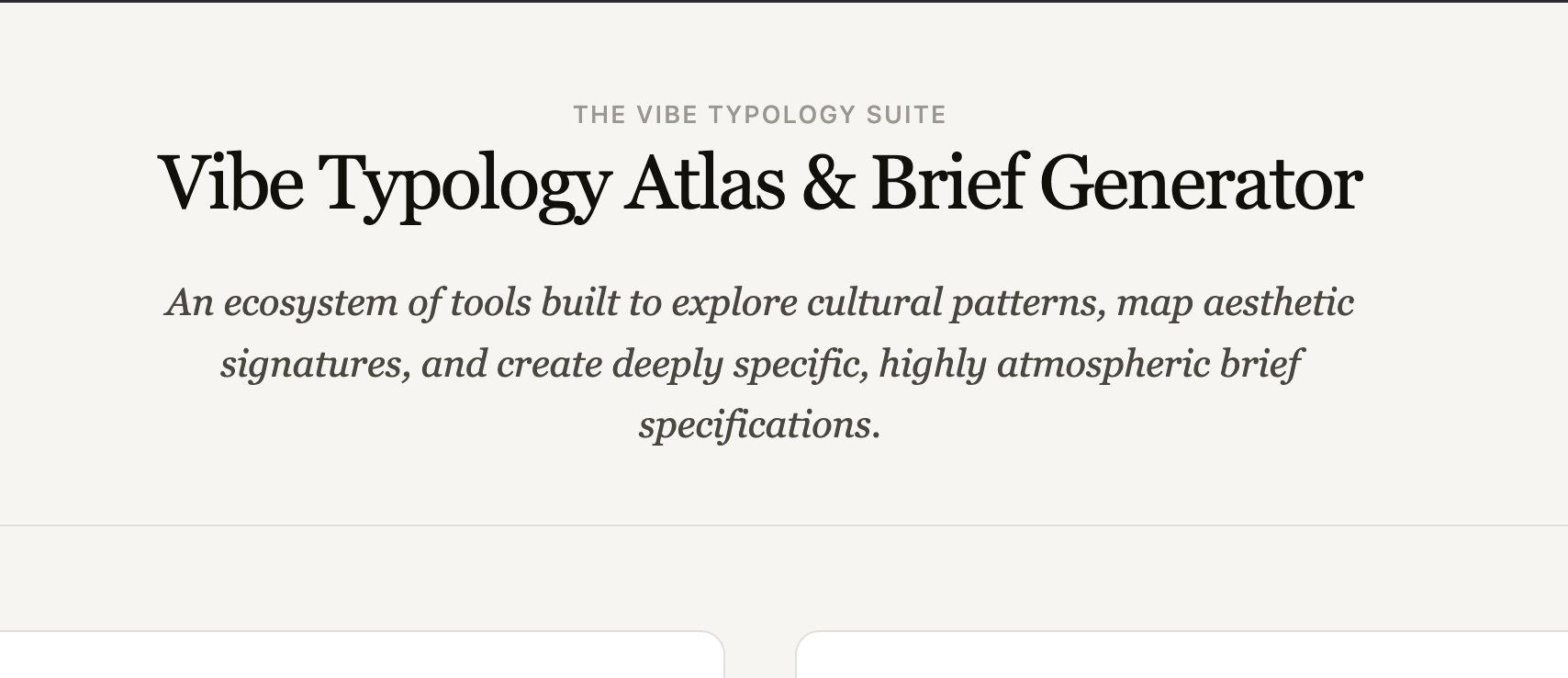 Vibe Typology Atlas