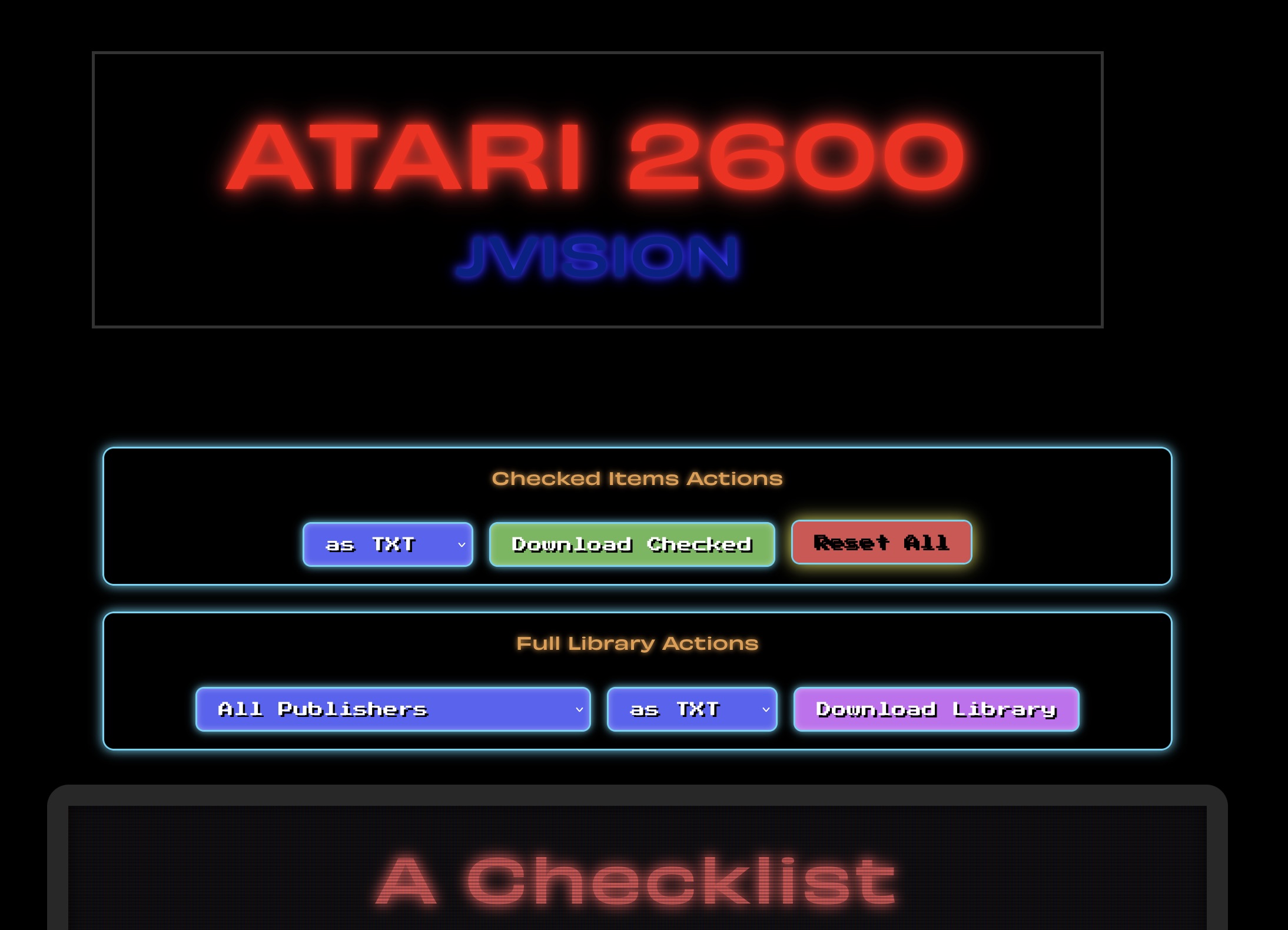 Atari Game Tracker